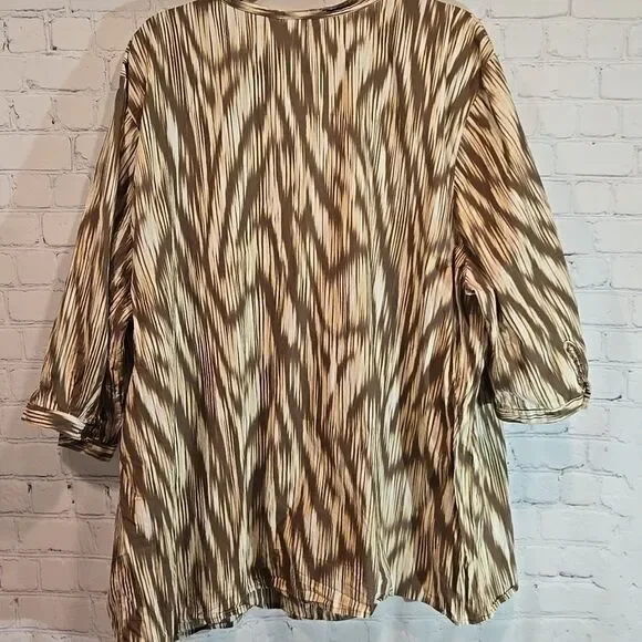 Catherines plus size 3X cotton brown top - Picture 7 of 9